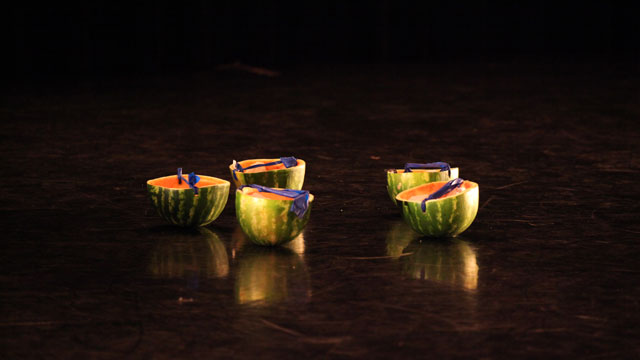 Watermelon helmets created for the all-female section of <i>BORDERLINE</i>