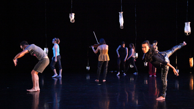 FSU dancers join Aretha Aoki and James Everest on stage dring dress rehearsal.