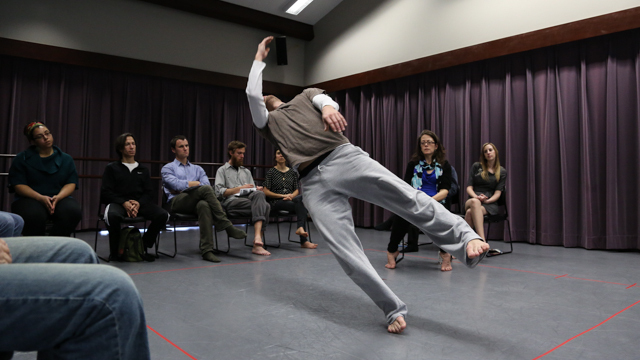 FSU Faculty from Theatre, Religion and Dance observe rehearsal.