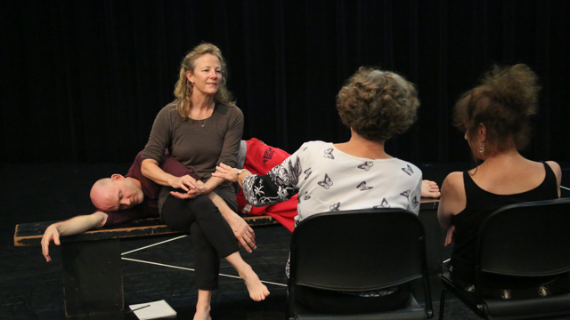 Ted Johnson and Tamara Pullman take direction from Dr. Deanna Epley and Liz Lerman