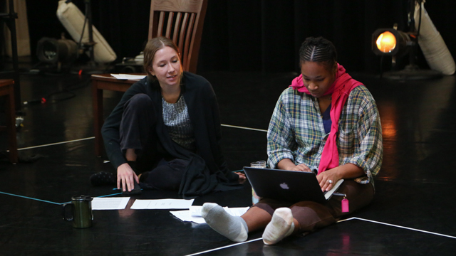 FSU Student Emily Wolfe works with Marjani Forte