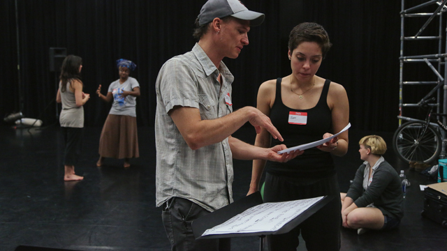 Everest works with FSU graduate student Samantha Pazos on <i>SHORE</i>