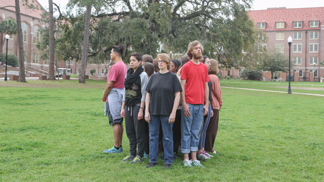 FSU students rehearse <i>SHORE</i> on Landis Green