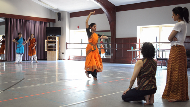 Aparna and Ranee observe Ramya Sundaresan-Kapadia rehearsing <i>Written in Water</i>