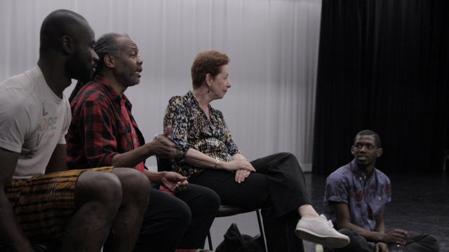 Clement Mensah, Reggie Wilson, FSU Professor Gerri Houlihan and Yeman Brown