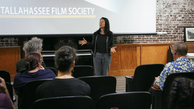 Yasuko Yokoshi discusses <i>Hangman Takuzo</i> film with Tallahassee audience