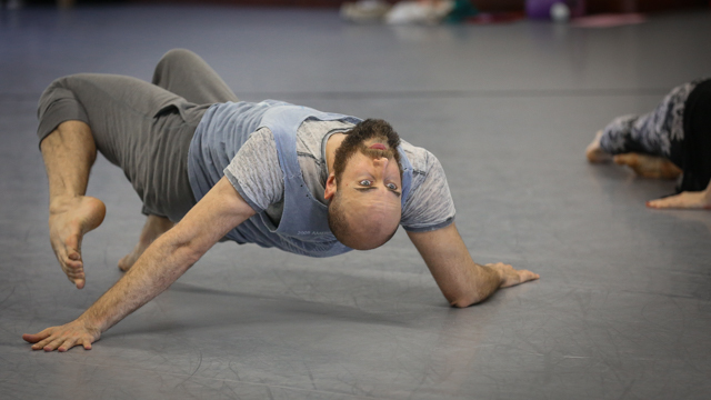 Burr Johnson in rehearsal for <i> Remains </i>