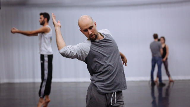 Burr Johnson in rehearsal for <i> Remains </i>