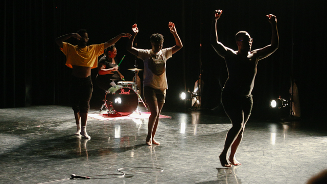 Adee Roberson, keyon gaskin, Tasha Ceyan and Brontez Purnell in work-in-progress showing of <i> Blank Map </i>