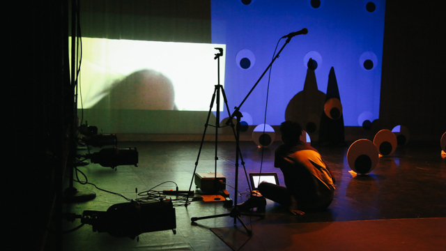 <i> Blank Map </i> rehearsal in the Black Box Studio