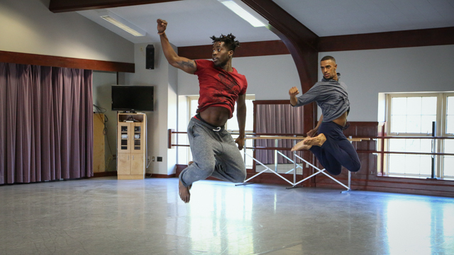 Shamar Watt and Jonathon Gonzalez rehearse