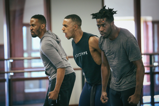 Duane Cyrus, Jonathon Gonzalez and Shamar Watt in rehearsal