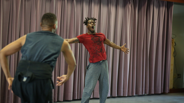 Shamar Watt with Duane Cyrus in rehearsal