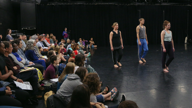 Laura Selle Virtucio, Tristan Koepke and Maggie Zepp perform during informal showing