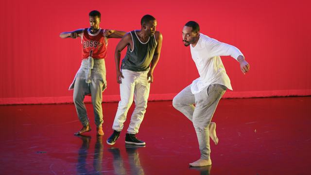 Jonathon Gonzalez, Duane Cyrus and Niall Jones in rehearsal