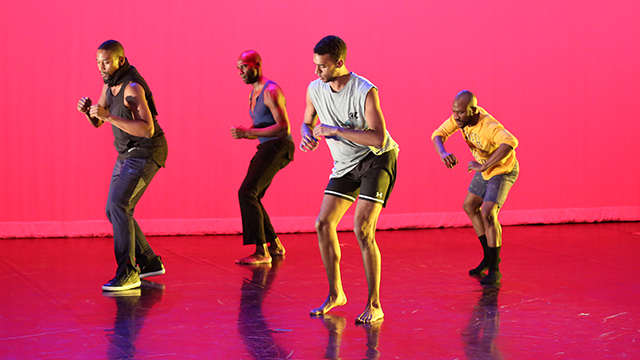 Duane Cyrus, Kerville Jack, Jonathon Gonzalez and Guy Thorne in rehearsal