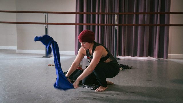 Participant Megan Carvajal (FSU MFA '16) experiments with improvisational scores.