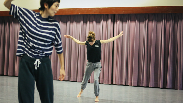 Nishimura and performer Joanna Kotze