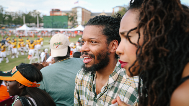 Jumatatu Poe and writer Jasmine Johnson attending FAMU Homecoming game