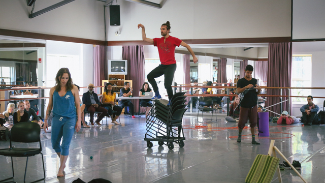 Eleanor Hullihan, Silas Riener and Paul Moreland perform at FSU School of Dance Forum