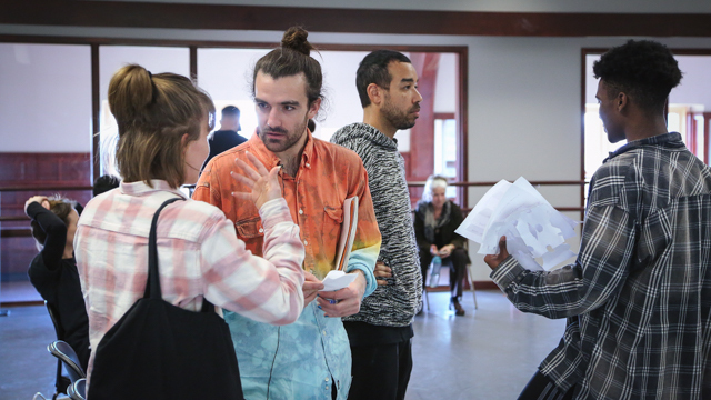 Artists talking with students from FSU's School of Dance