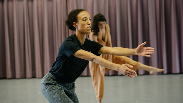 Brittany Engel-Adams rehearsing <i>Iron Jane</i>