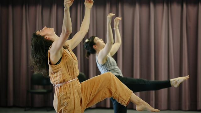 Molly Lieber and Pareena Lim rehearsing for <i>Iron Jane</i>