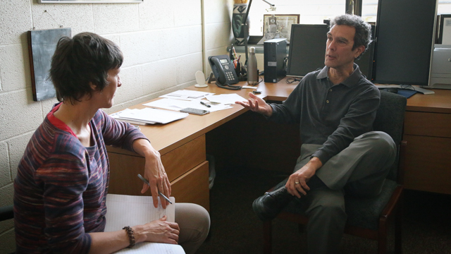 Ginger Krebs with Professor Charles Hofacker at FSU's School of Business 