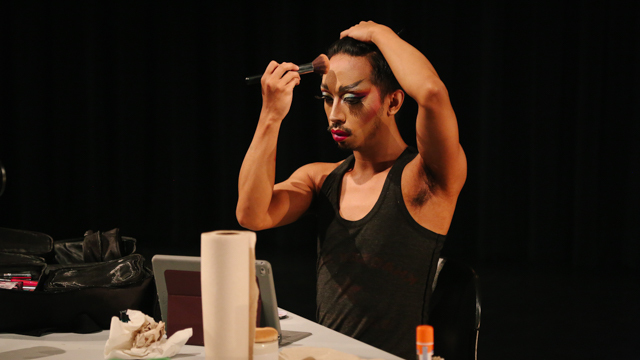 Eli Tamondong / Ube Halaya applies makeup in their process