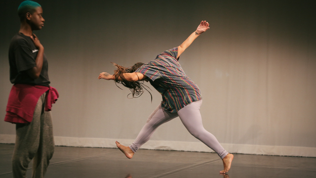 Katrina Reid and jess pretty during a rehearsal