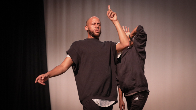 WIll Rawls and Jeremy Toussaint=Baptiste improvising during rehearsal