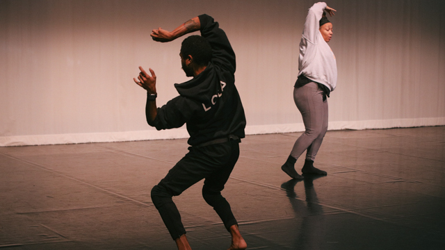 Jeremy Toussaint-Baptiste and jess pretty engage in the rehearsal process