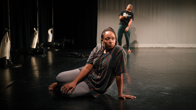 jess pretty and Holland Andrews perform during a rehearsal