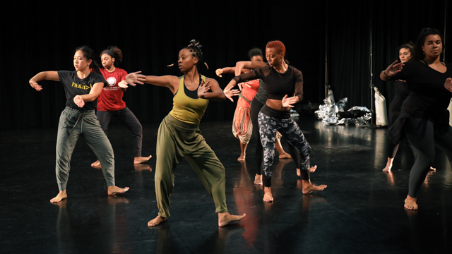 Chatterjea's collaborators and FSU School of Dance students in rehearsal