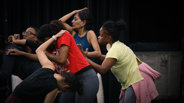 Chatterjea with collaborators and FSU School of Dance students in rehearsal