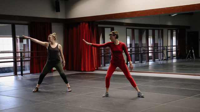 Alyssa Brutlag and Doell in rehearsal