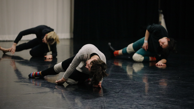 Brutlag, Peterson, and Dominique See in rehearsal