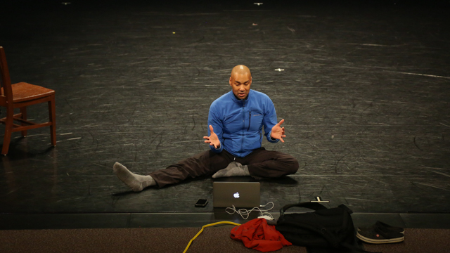 Jones rehearses in the Nancy Smith Fichter Dance Theatre