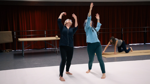 Van Wieren, Van Loon, and Baguss engaged in creative process while in the studio