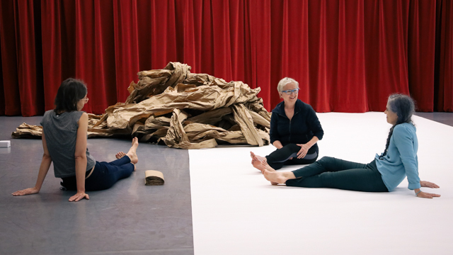 Baguss, Van Wieren, and Van Loon discuss concepts behind their work in studio