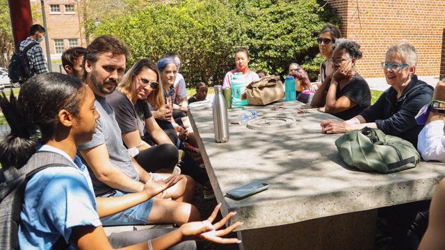 SuperGroup and Laurie Van Wieren and her collaborators meet with FSU School of Dance faculty and<br>students during their McKnight Fellows Brown Bag Lunch