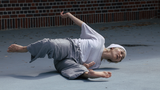 Nishimura rehearses <em>I, Ghost, the, Other (self), or You</em> at the Owen Sellers Amphitheater