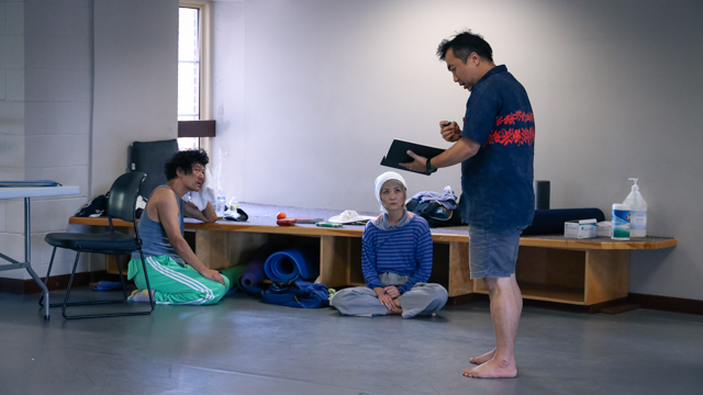 Yamazaki, Nishimura, and Kenta Nagai in discussion