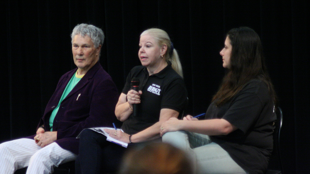 Big Bend Ghost Tracker Betty Davis participates in the Mind/Body Problem discussion.