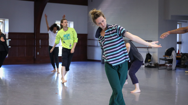 Judkins moves through the choreography with Cuyjet and Morley following behind