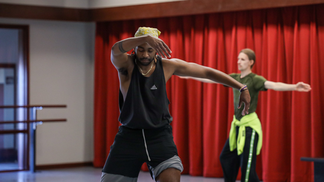 Lloyd and Morley move in the dance studio