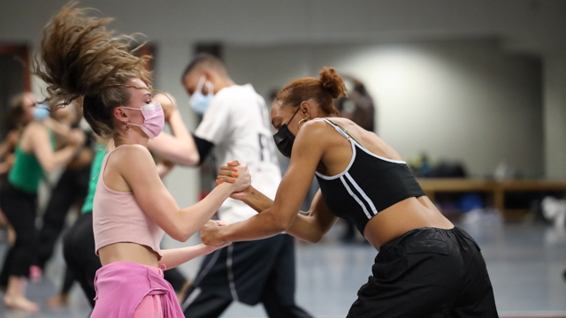 FSU Dance student Emma Morris with Kamryn Vaulx