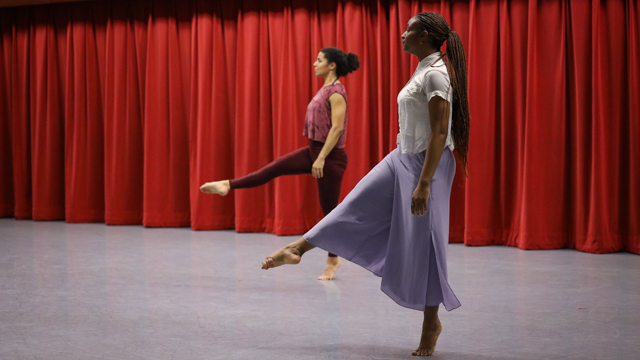 Bauman and Mozie rehearse