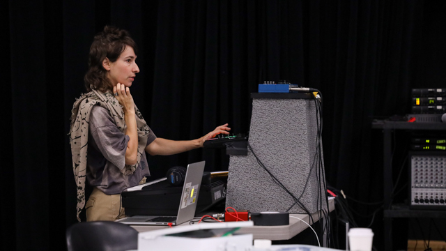 Composer Tatyana Tenenbaum works with dancers in <em>Family Happiness</em> rehearsal