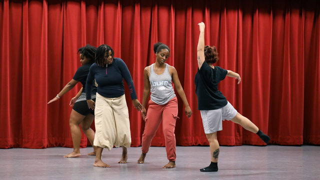 Parker with FSU School of Dance students and Challen Wellington from The Center for Leadership & Social Change